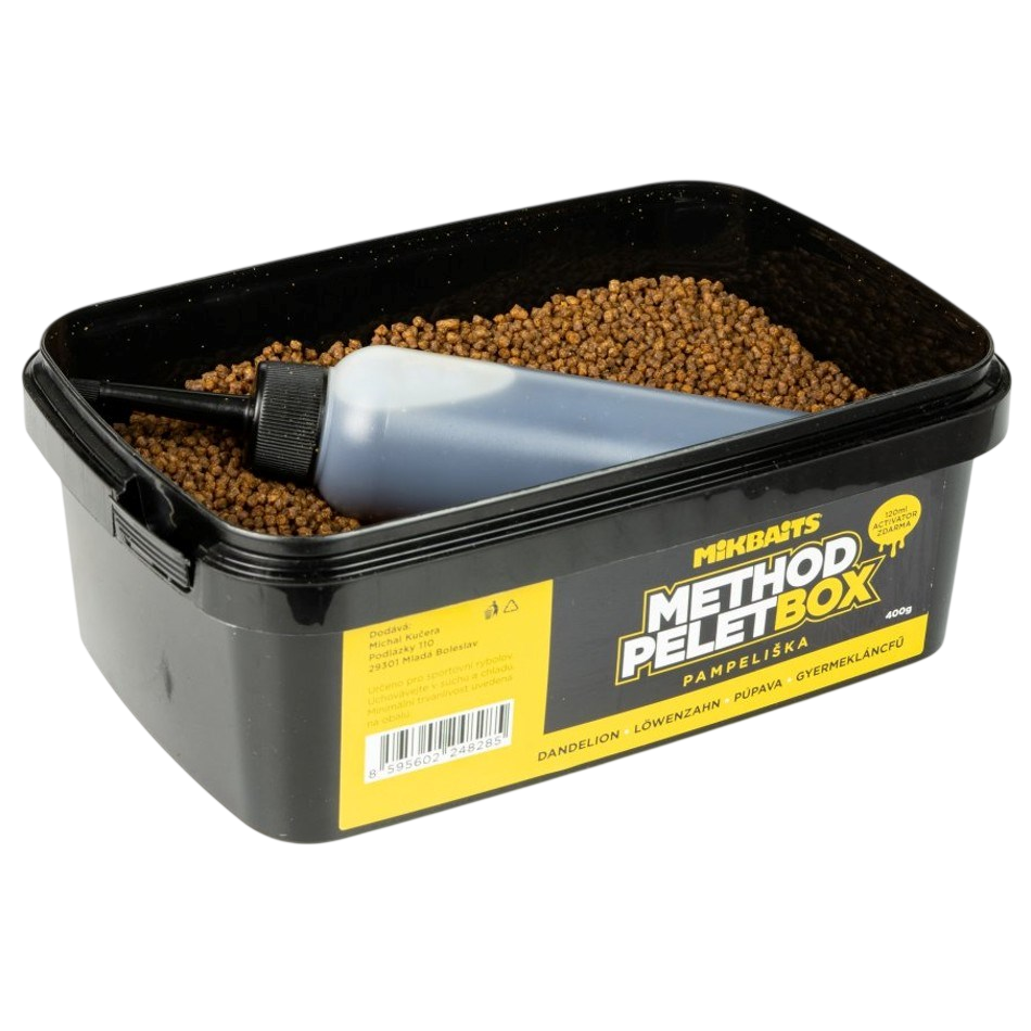Mikbaits Method Pelet Box Pampeliška 400g + 120ml Activator