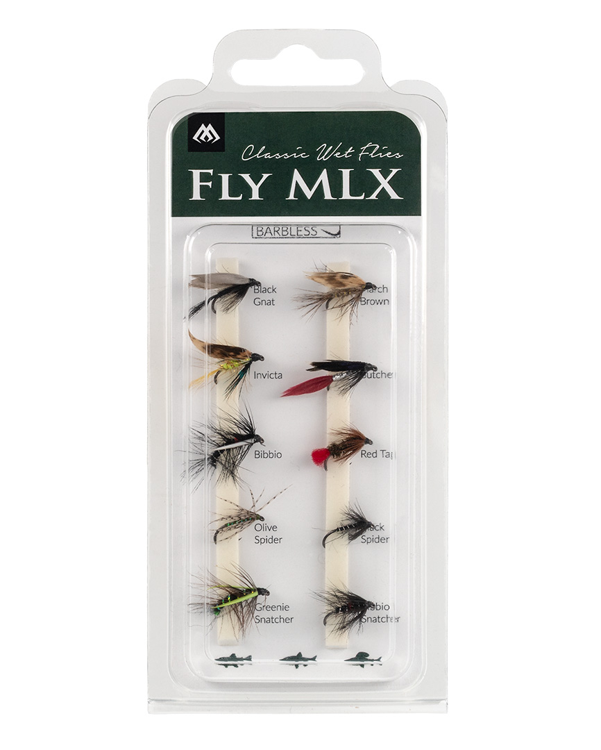 Mikado Sada Umělých Mokrých Mušek Wet Flies Barbless 12ks