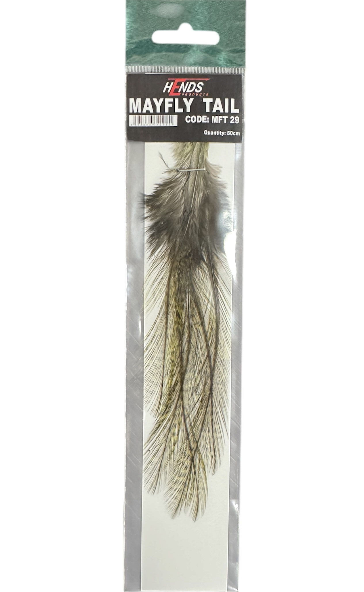 Hends Kohoutí Peří Mayfly Tail Olivová Barvená
