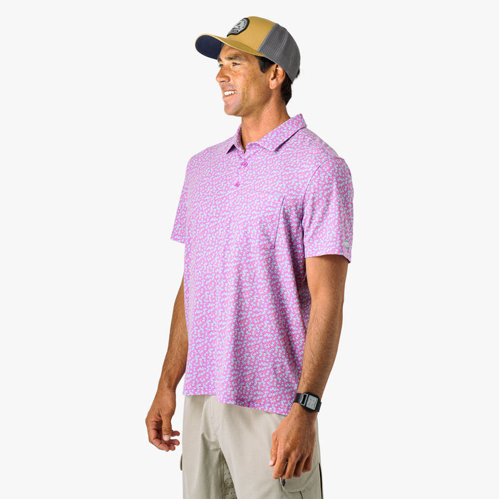 Aftco Tričko Qualifier Printed Performance Polo Shirt Quiet Tide Print Velikost: XL
