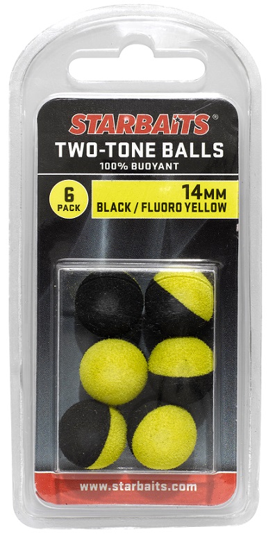 Starbaits Plovoucí Kulička Two Tones Balls 14mm 6ks Varianta: Černá/žlutá, Průměr: 14mm