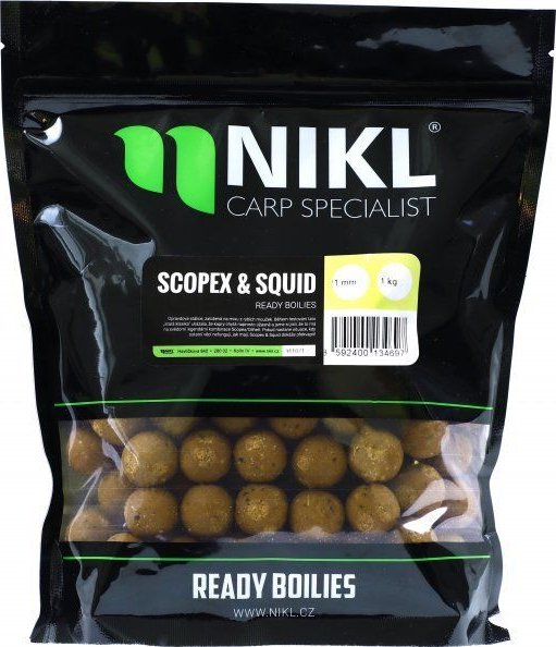 Levně Nikl Boilie Ready Scopex & Squid Hmotnost: 1kg, Průměr: 18mm