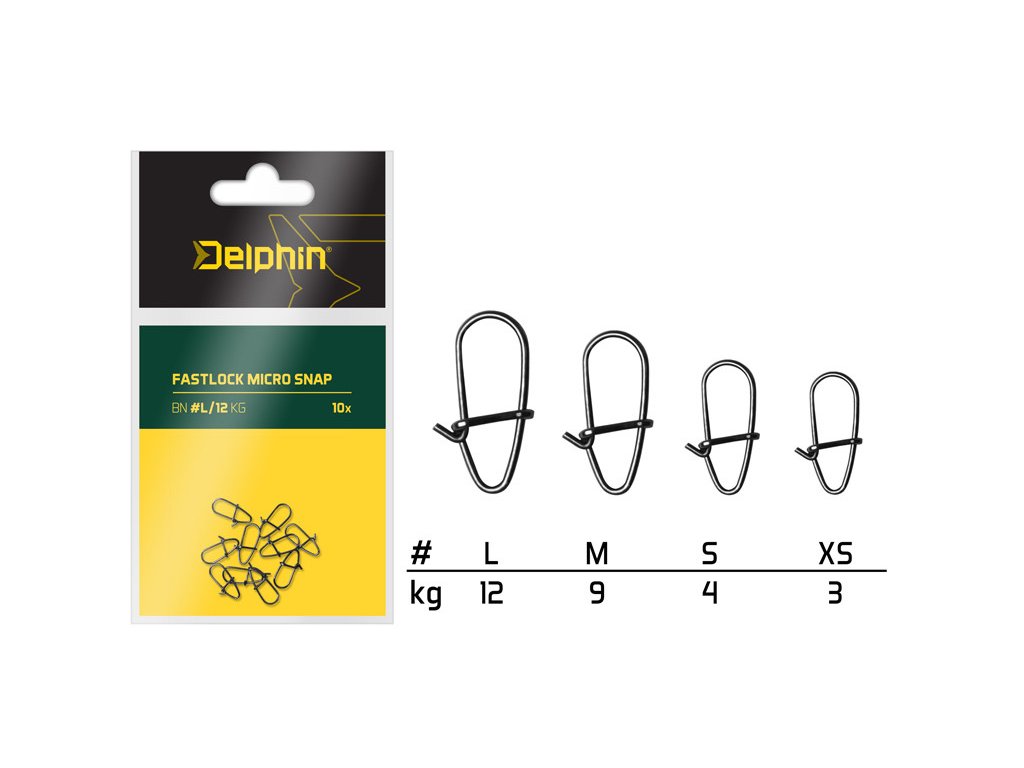 Delphin Karabinka Fastlock Micro Snap 10ks Varianta: 9KG, Velikost: M