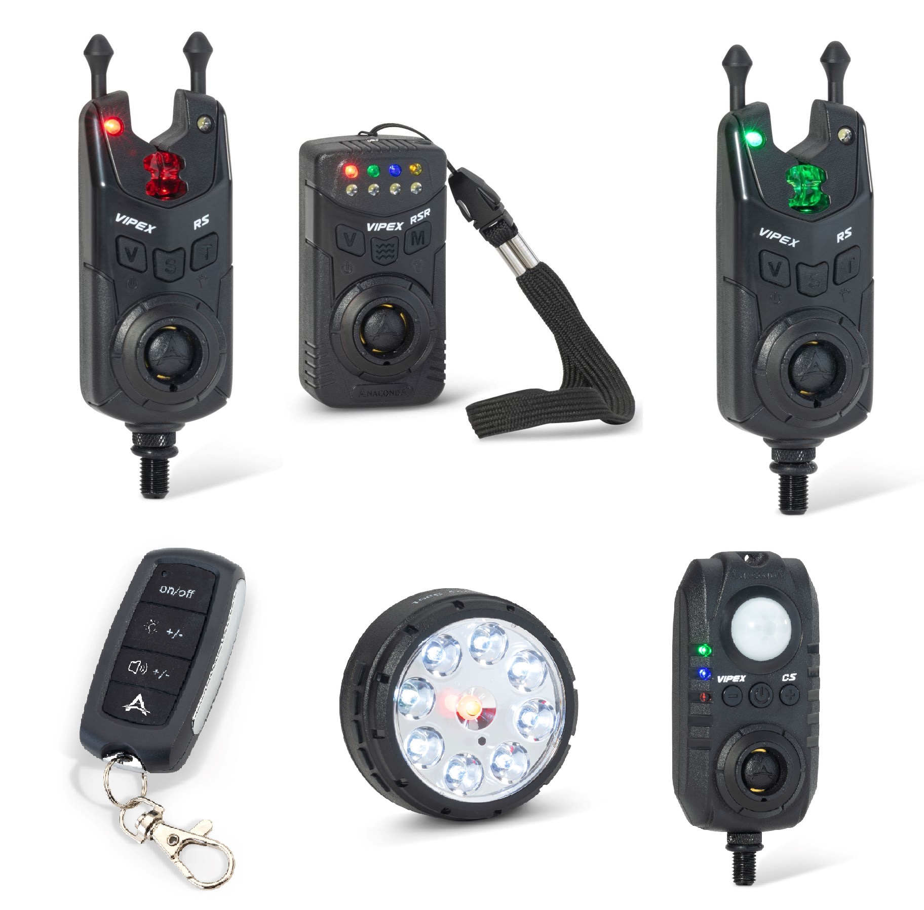 Anaconda Sada 2 Hlásičů S Příposlechem, Čidlem Pohybu, Světlem A Dálkovým Ovládáním Vipex RS profi set (červená, zelená)