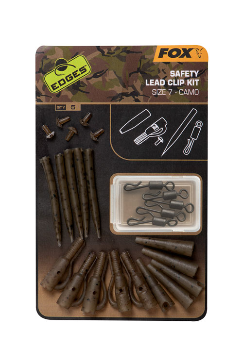 Fox Sada Edges Camo Power Grip Lead Clip Kit Size 7