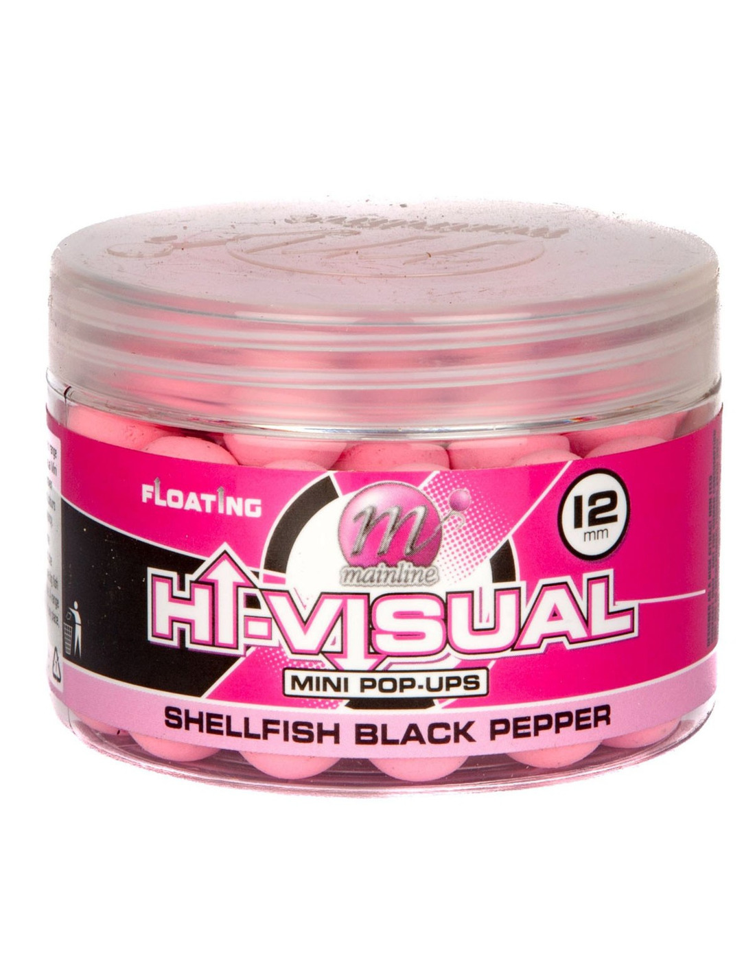 Mainline Boilies Pop-Up High Visual 12mm 250ml Průměr: 12mm, Příchuť: Black Pepper