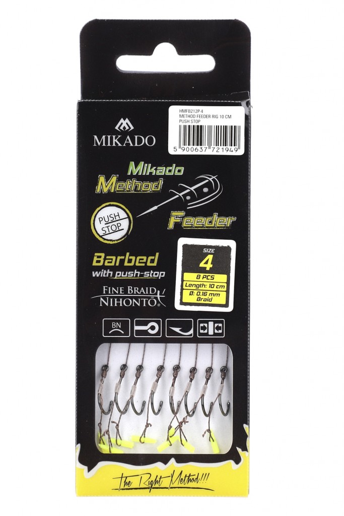 Mikado Návazec Method Feeder 10 cm s vlasem  8 ks Varianta: Pletenka 0.16 mm, Velikost háčku: #6