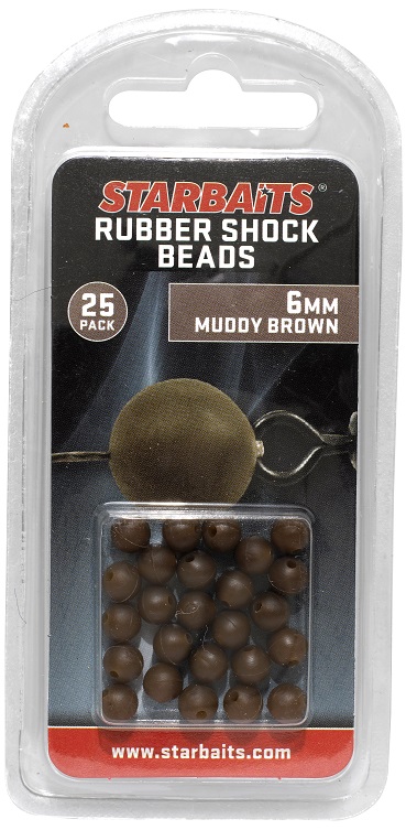 Starbaits Gumová Kukička Rubber Shock Beads 6mm 25ks Varianta: Hnědá