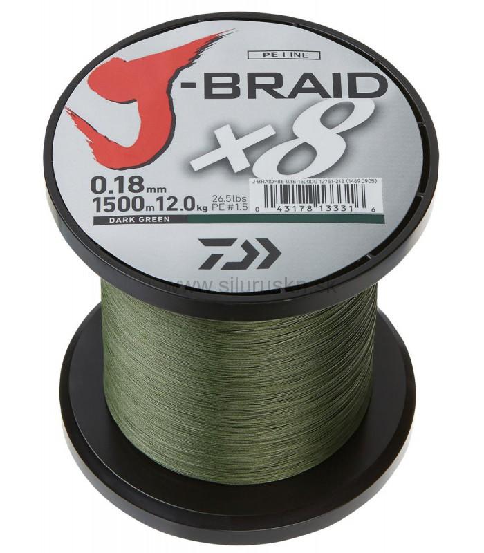Daiwa Pletená Šnůra J-Braid X8E 1m Nosnost: 4kg, Průměr: 0,06mm