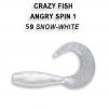 Crazy Fish Gumová Nástraha Angry Spin 59 White