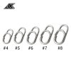 JK Fishing Strong Stainless Steel Hard Lure Bait Connector (Nosnost 90lb, Počet kusů 25ks, Velikost #4)
