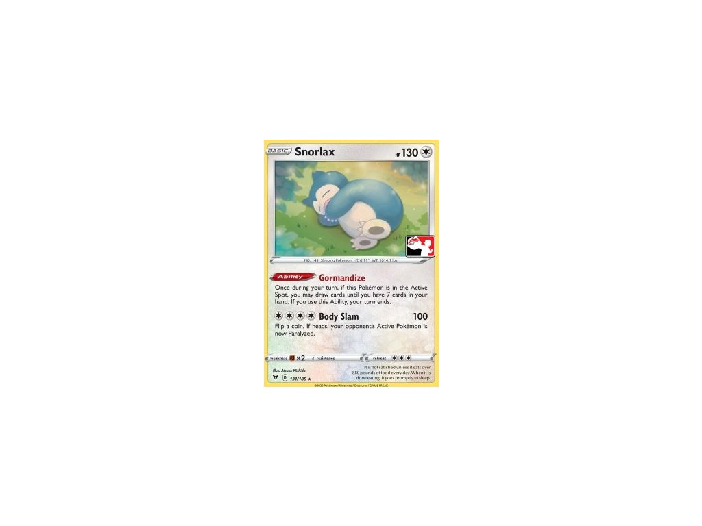 Snorlax 131/185 Vivid Voltage Pokémon Prize Pack Series One