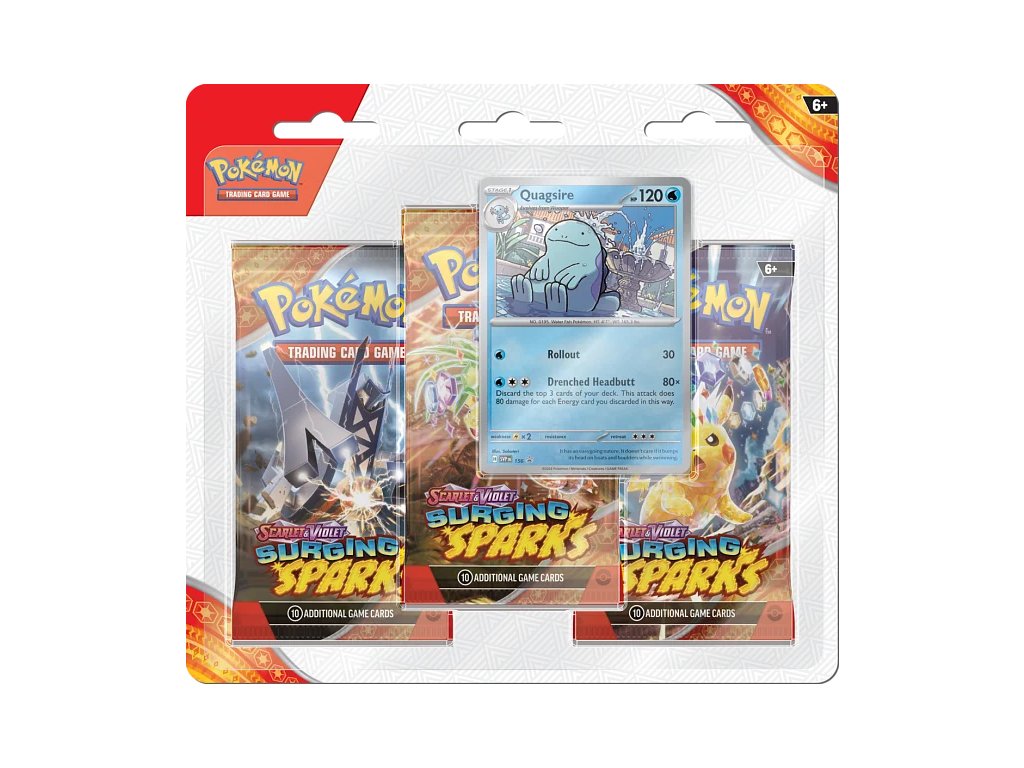 Pokémon TCG: SV08 Surging Sparks - 3 Blister Booster Quagsire