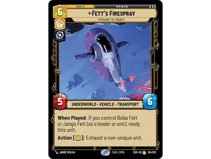 card SWH 01 184 Fetts Firespray 44132b56bb