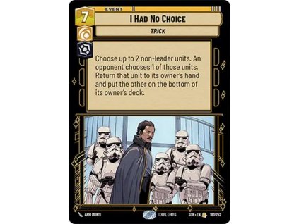 card SWH 01 187 I Had No Choice a366b7cd1c