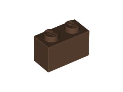 LEGO kostička 1 x 2 hnědá 3004