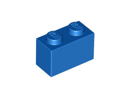 LEGO kostička 1 x 2 modrá 3004