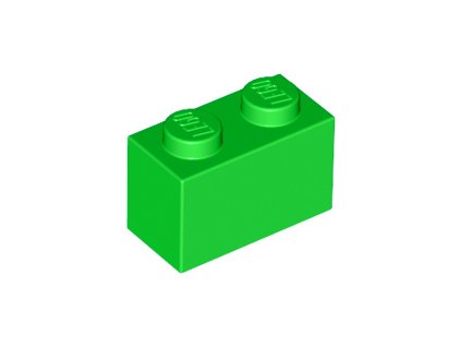 LEGO kostička 1 x 2 zelená 3004