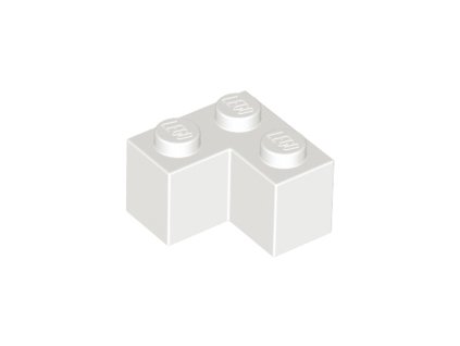 LEGO kostička 2 x 2 rohová bílá 2357