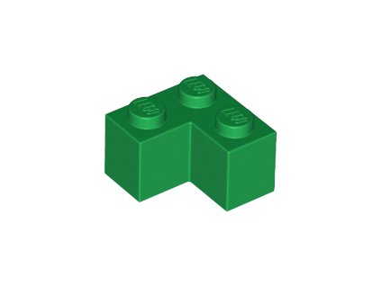 LEGO kostička 2 x 2 rohová zelená 2357