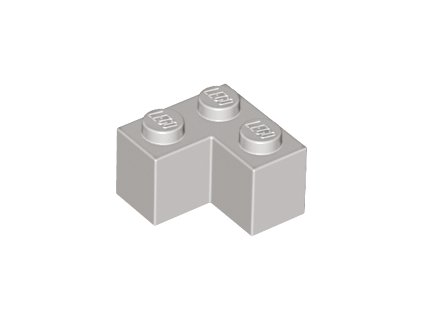 LEGO kostička 2 x 2 rohová světle šedá 2357