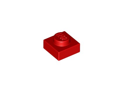 LEGO destička 1 x 1 červená 3024