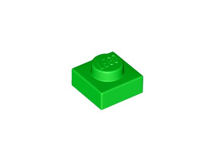 LEGO destička 1 x 1 zelená 3024
