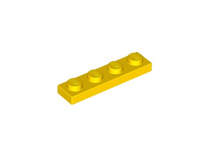 LEGO destička 1 x 4 žlutá 3710