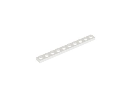 LEGO kostička 1 x 10 bílá 4477