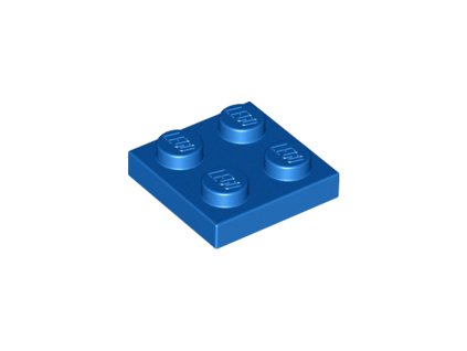 LEGO kostička 2 x 2 modrá 3022
