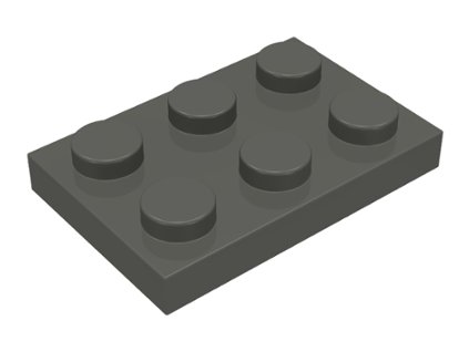 LEGO kostička 2 x 3 tmavě šedá 3021