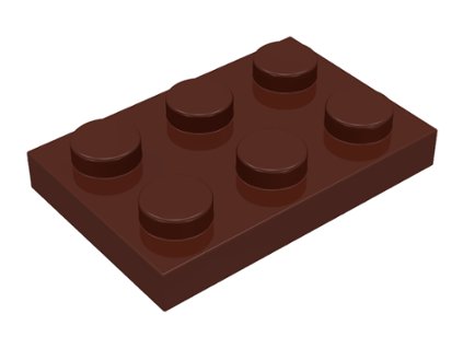 LEGO kostička 2 x 3 hnědá 3021