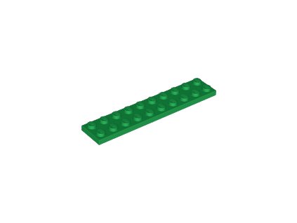 LEGO kostička 2 x 10 zelená 3832