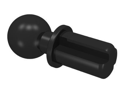 Technic, Axle 1L with Tow Ball 2736 černá