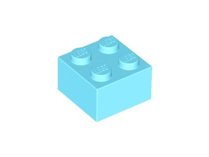 LEGO kostička 2 x 2 azurová 3003