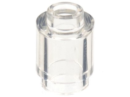 LEGO kostička 1x1 kulatá transparentní bílá 3062