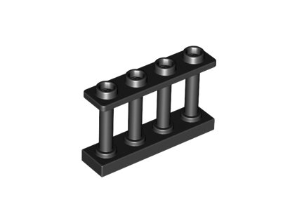 Plot 1 x 4 x 2 Spindled with 4 Studs 15332 černá