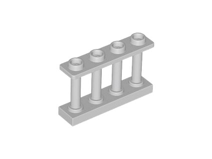 Plot 1 x 4 x 2 Spindled with 4 Studs 15332 světle šedá