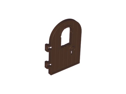 Door 1 x 4 x 6 Round Top with Window and Keyhole, Reinforced Edge 64390