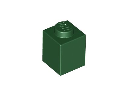 LEGO kostička 1 x 1 Tmavě zelená 3005