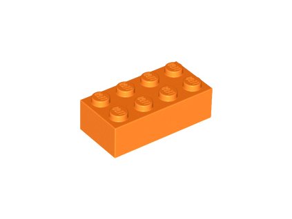 LEGO kostička 2 x 4 oranžová 3001