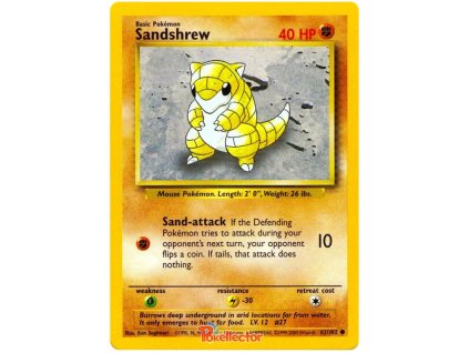 Sandshrew 062/102 - Base Set  Kartička v obalu a toploaderu