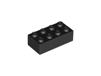 LEGO kostička 2 x 4 černá 3001