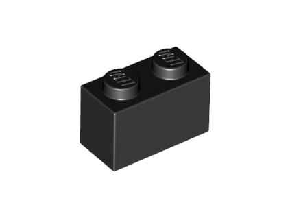 LEGO kostička 1 x 2 černá 3004