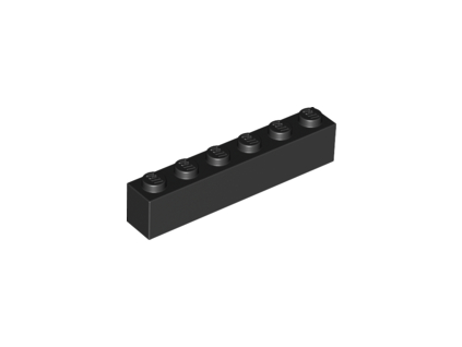 LEGO kostička 1 x 6 černá 3009
