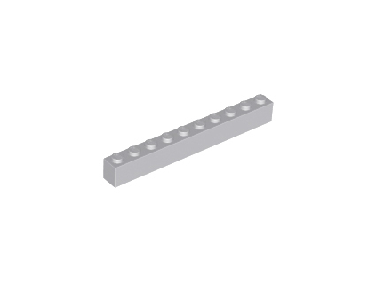 LEGO kostička 1 x 10 světle šedá 6111