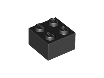 LEGO kostička 2 x 2 černá 3003