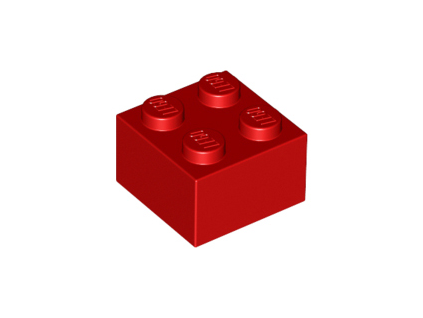 LEGO kostička 2 x 2 červená 3003