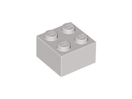 LEGO kostička 2 x 2 světle šedá 3003