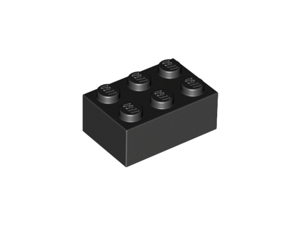 LEGO kostička 2 x 3 černá 3002